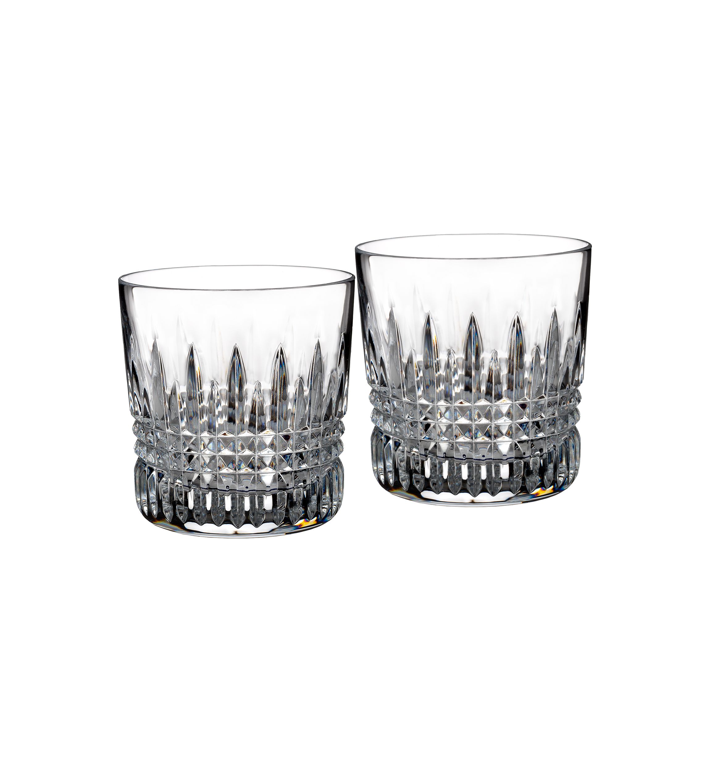 Diamond Tumbler Glasses - 9 Ounce, Set of 2