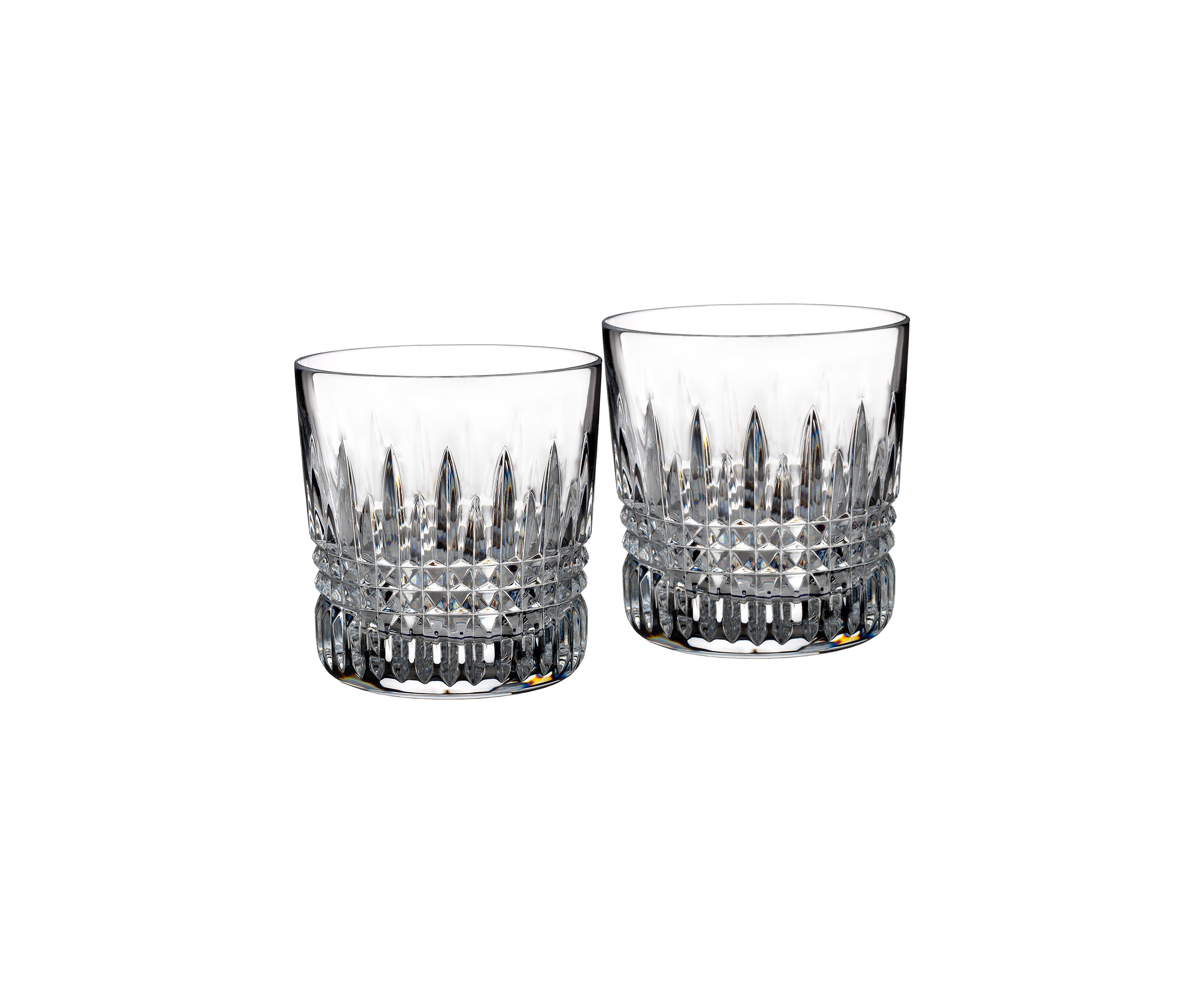 Diamond Tumbler Glasses - 9 Ounce, Set of 2