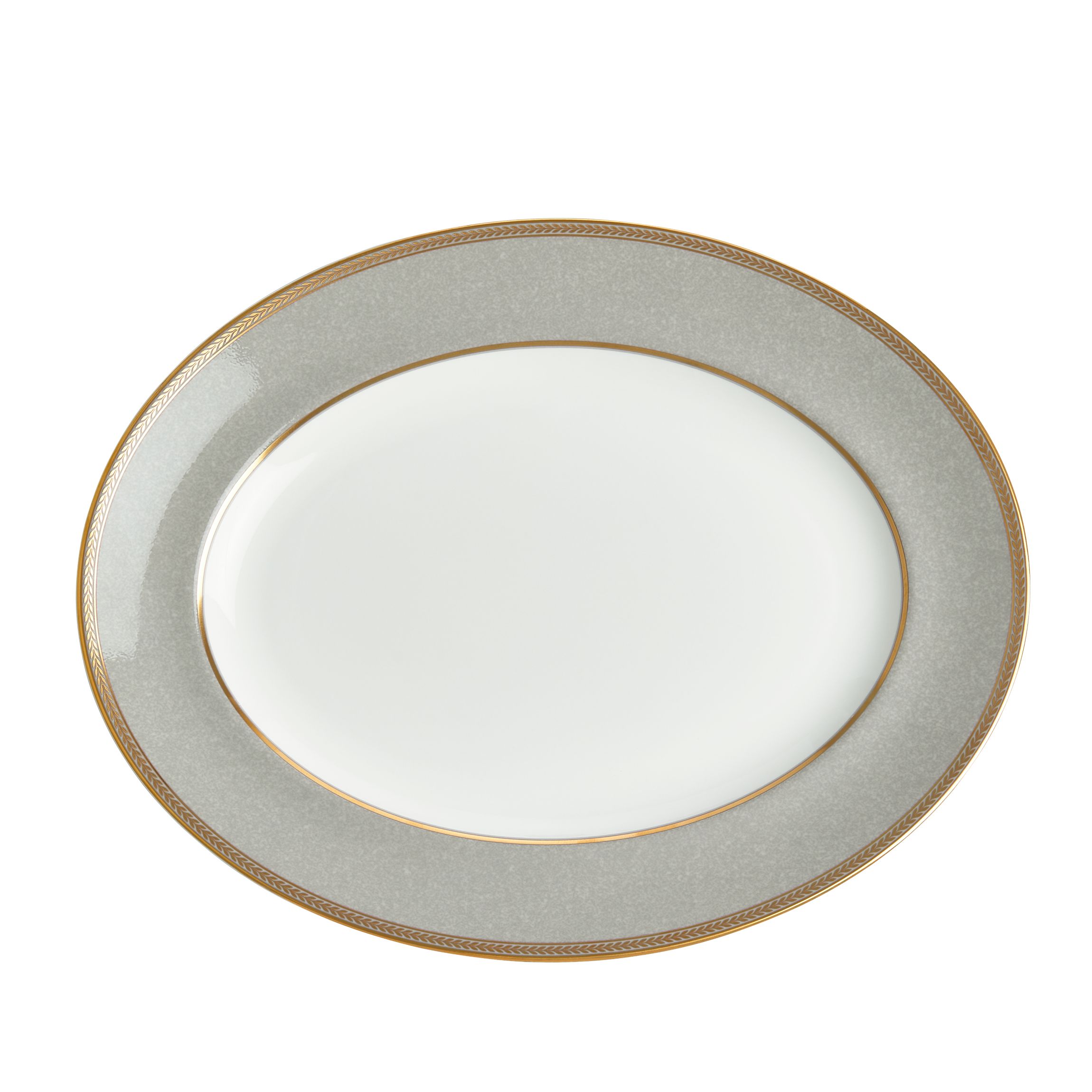 Renaissance Grey Oval Platter 14in
