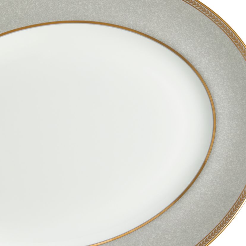 Renaissance Grey Oval Platter 14in