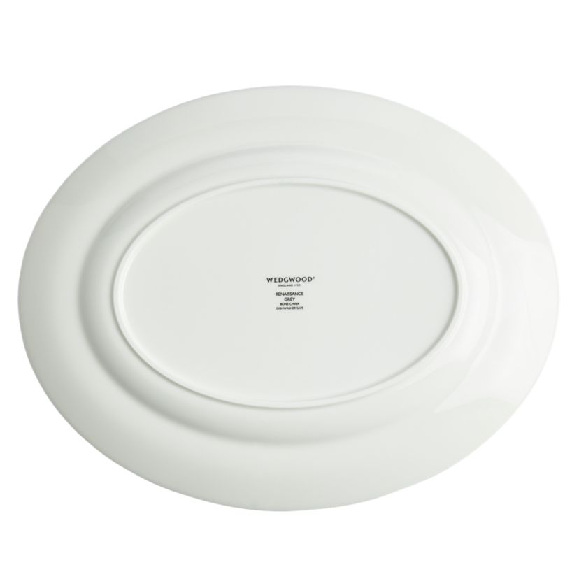 Renaissance Grey Oval Platter 14in
