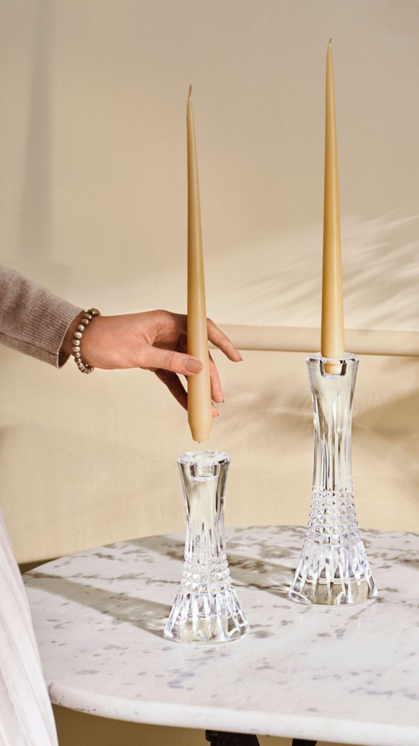 Lismore Diamond Candlestick 10" Set/2