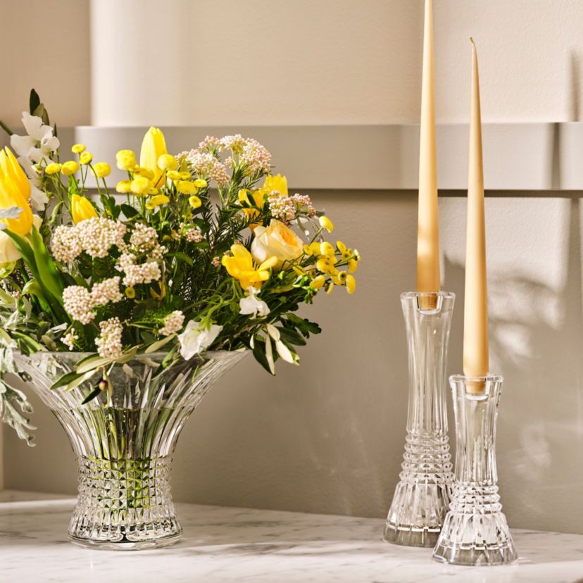 Lismore Diamond Candlestick 7" Set/2
