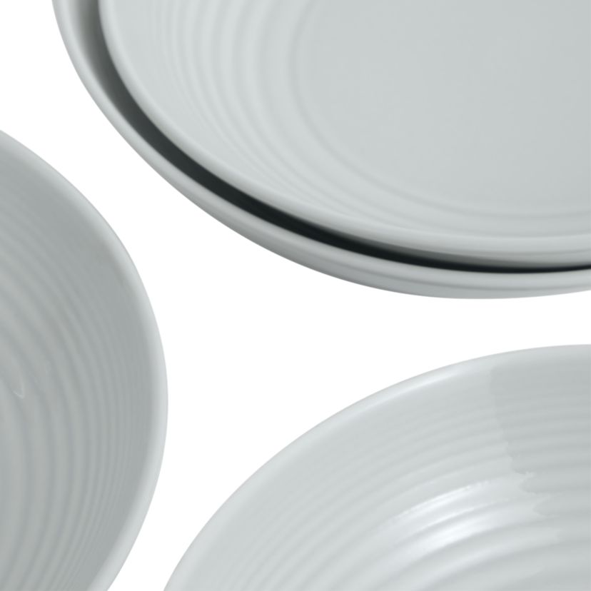 Gordon Ramsay Maze Pasta Bowl 9.5in Light Grey, Set of 4