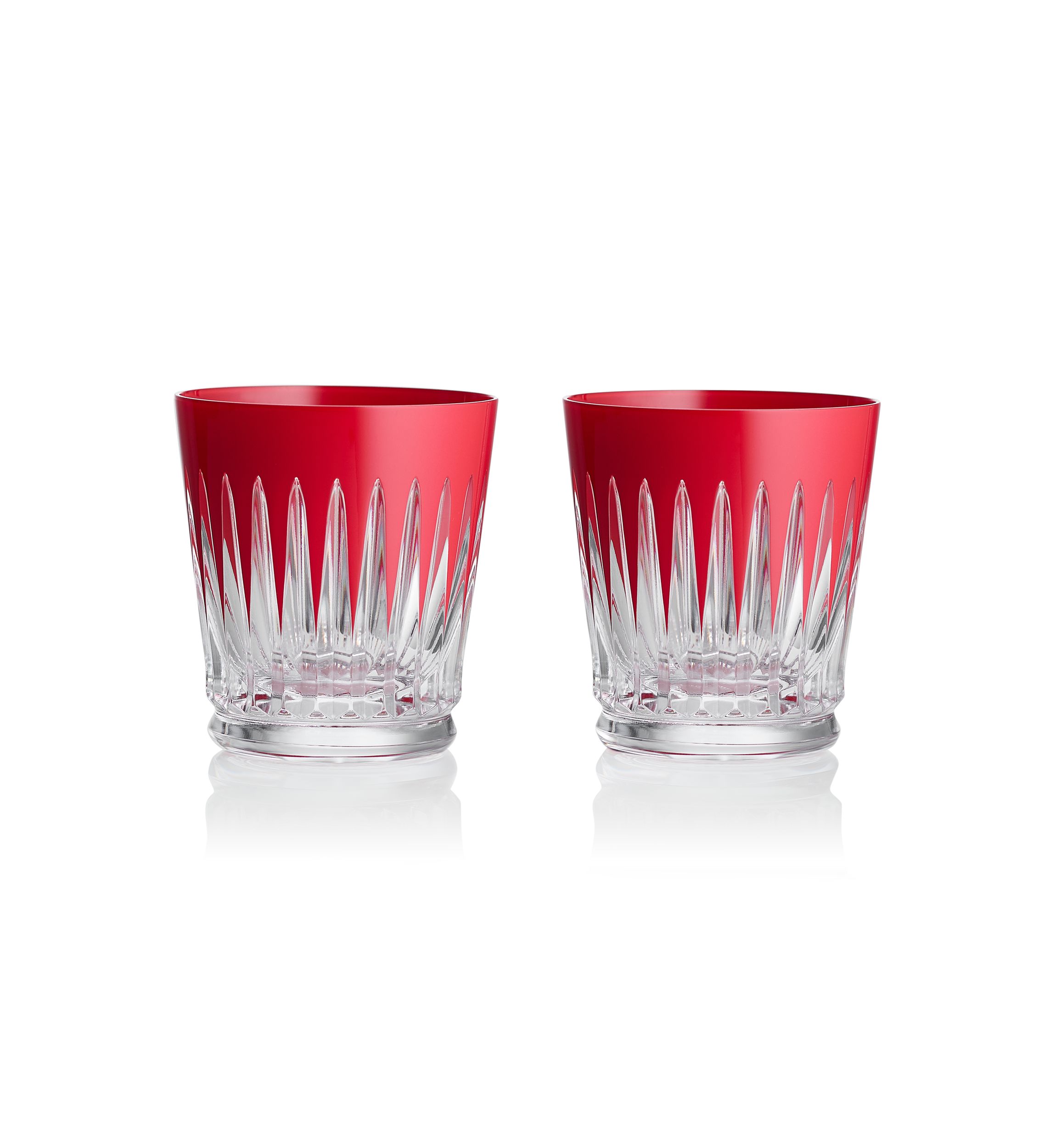 New Year Firework Red Crystal Tumblers - Set of 2 