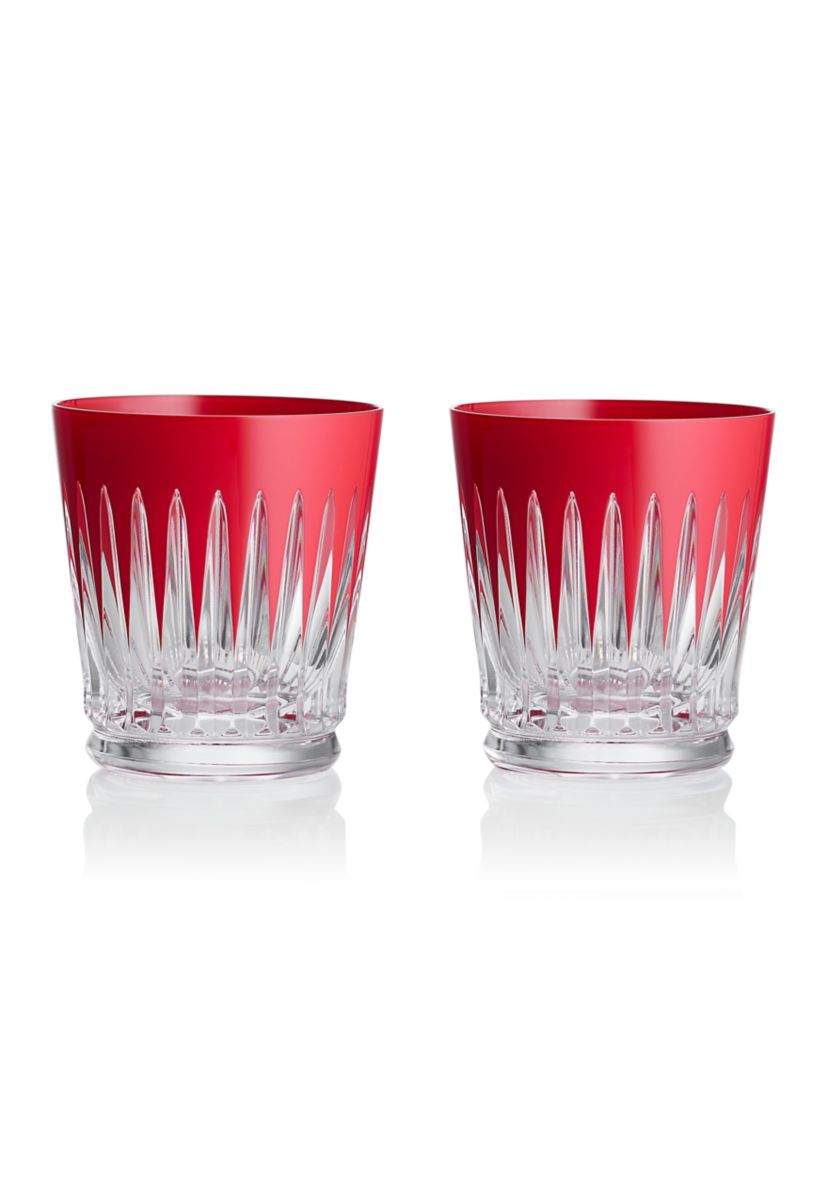 New Year Firework Red Crystal Tumblers - Set of 2 