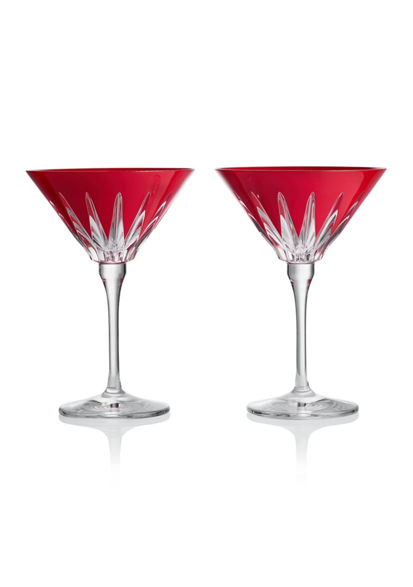 New Years Firework Martini Crystal Glasses - Set of 2 
