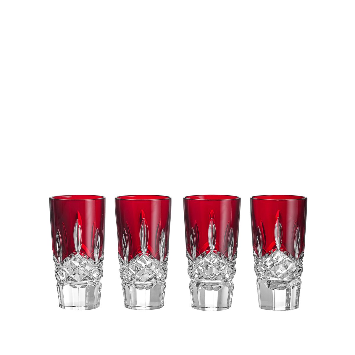 Lismore Red Shot Glass S/4