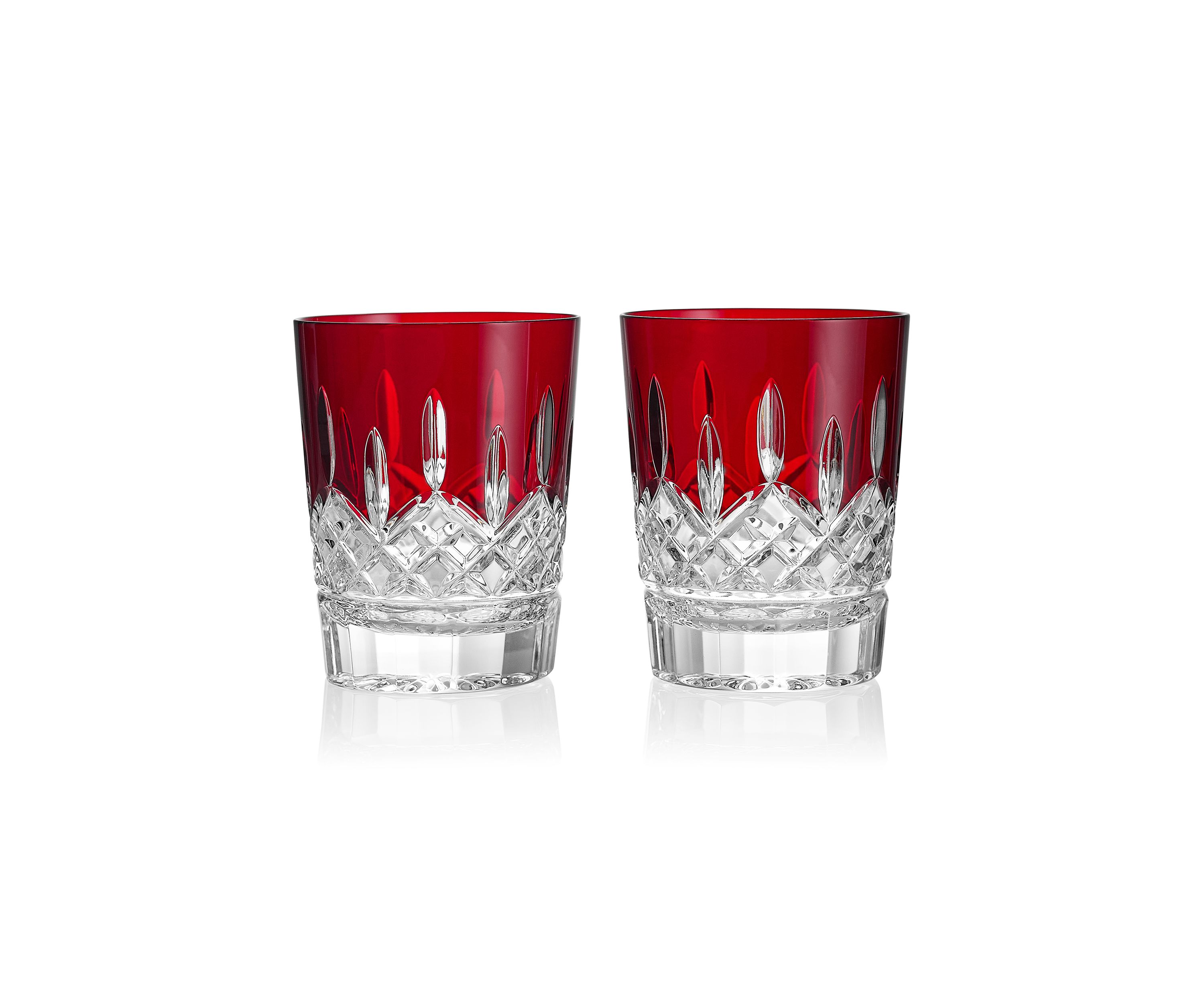 Lismore Red Double Old Fashioned Glasses - Set of 2