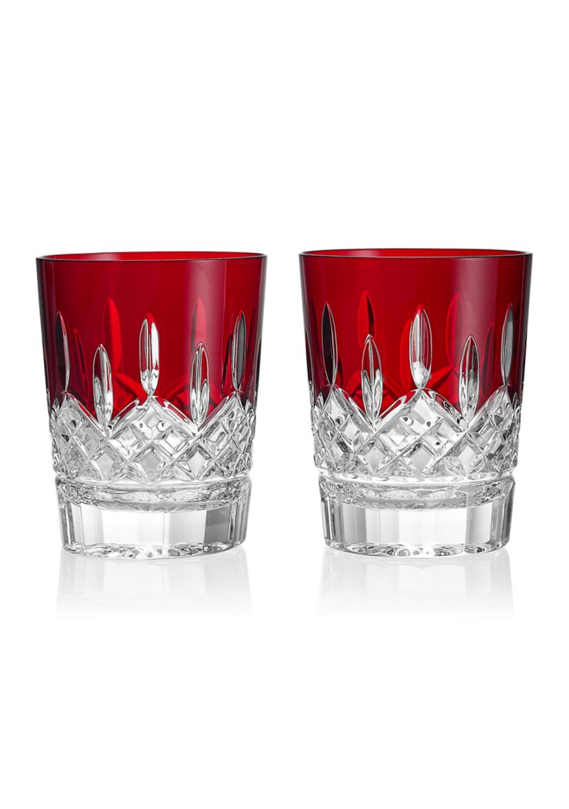 Lismore Red Double Old Fashioned Glasses - Set of 2
