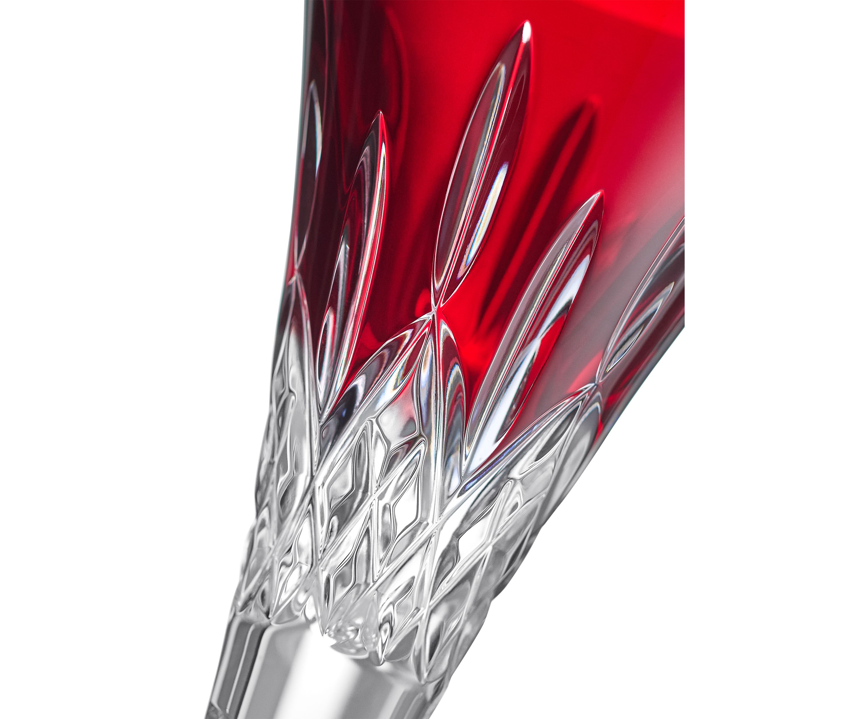Lismore Red Toasting Flutes - Set of 2