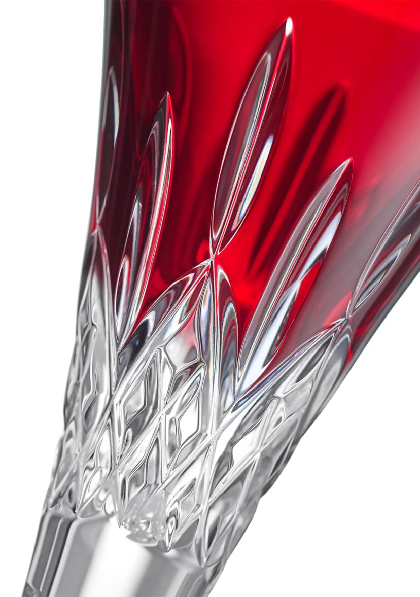 Lismore Red Toasting Flutes - Set of 2