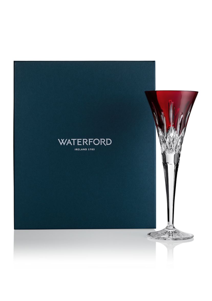 Lismore Red Toasting Flutes - Set of 2