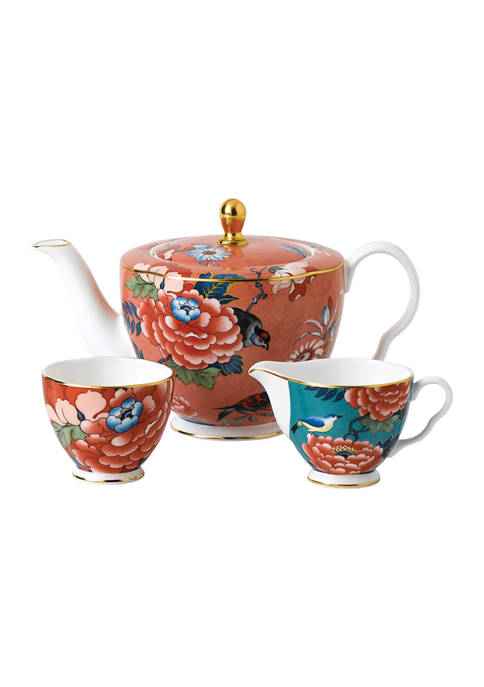 Paeonia Blush 3-Piece Tea Set 