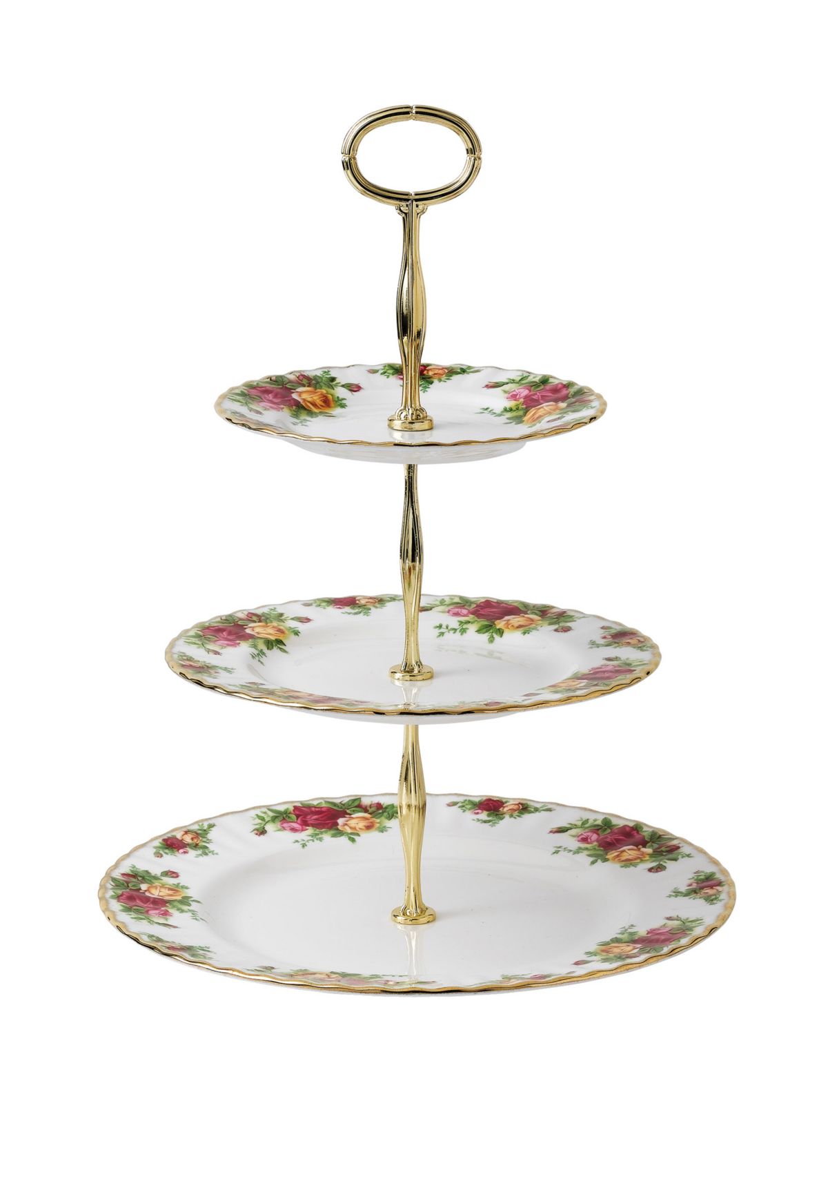 3 Tier Old Country Roses Cake Stand