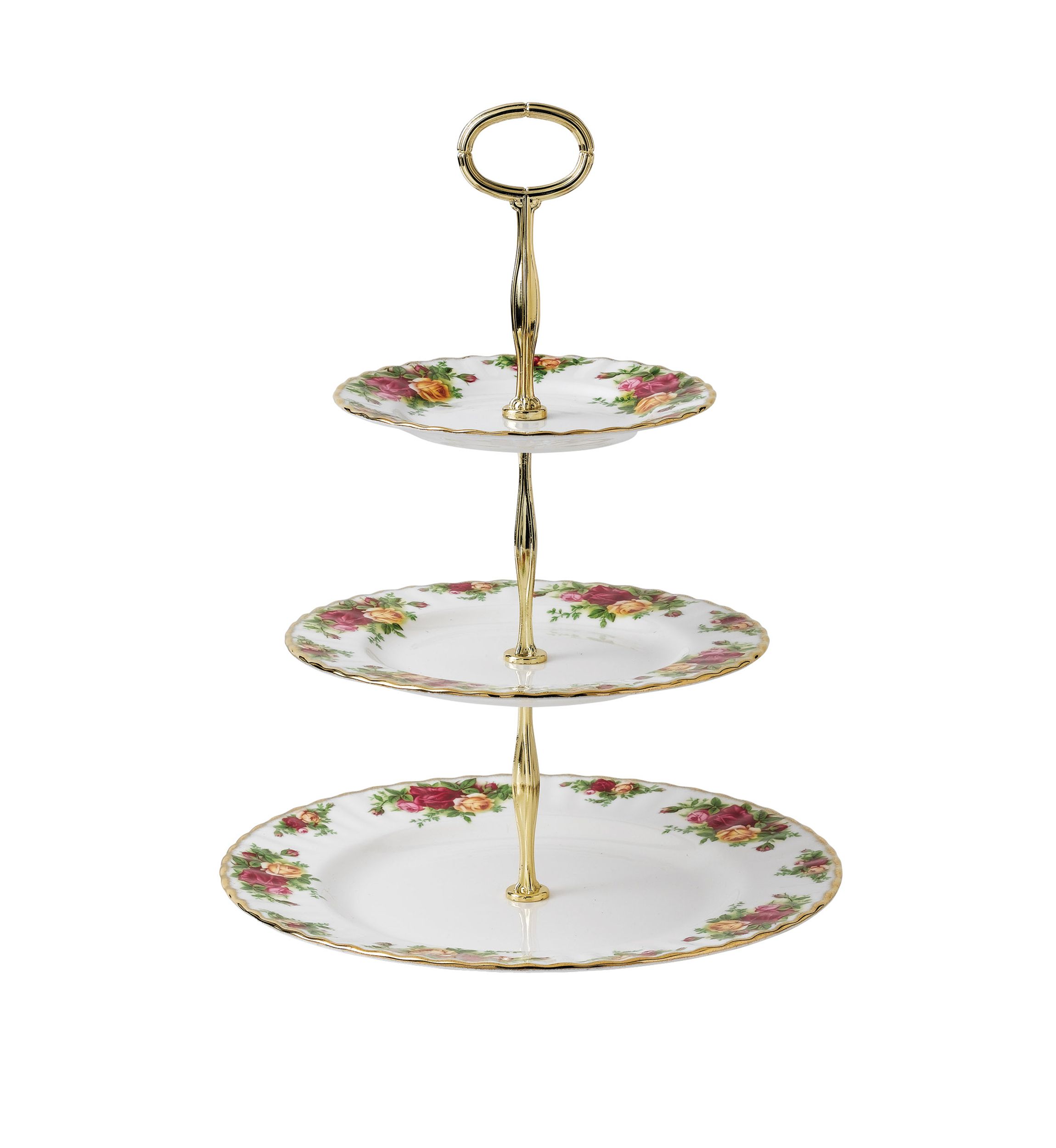 3 Tier Old Country Roses Cake Stand