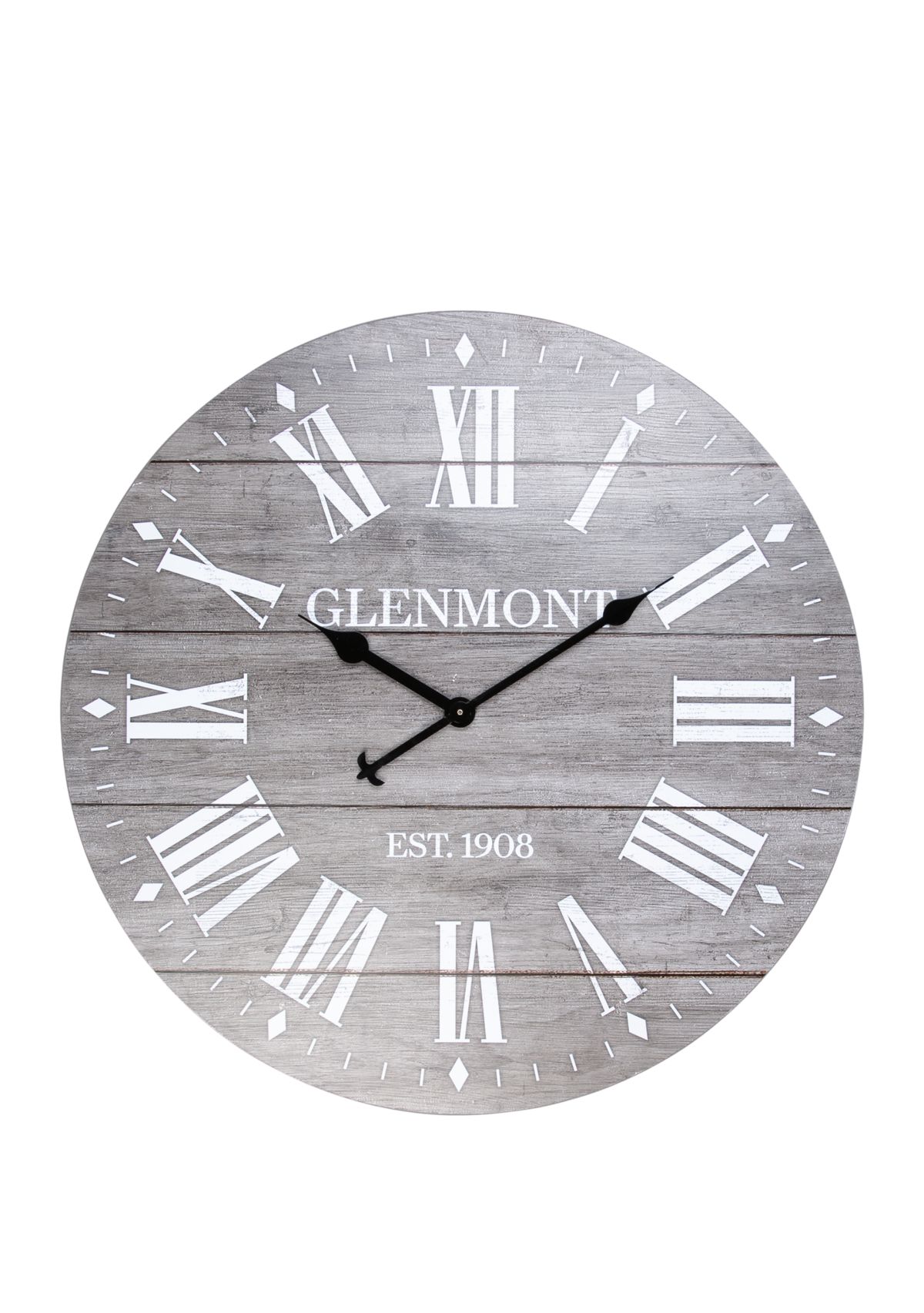 Patton Picture 28 Inch Grey Washed Roman Numeral Clock | Belk