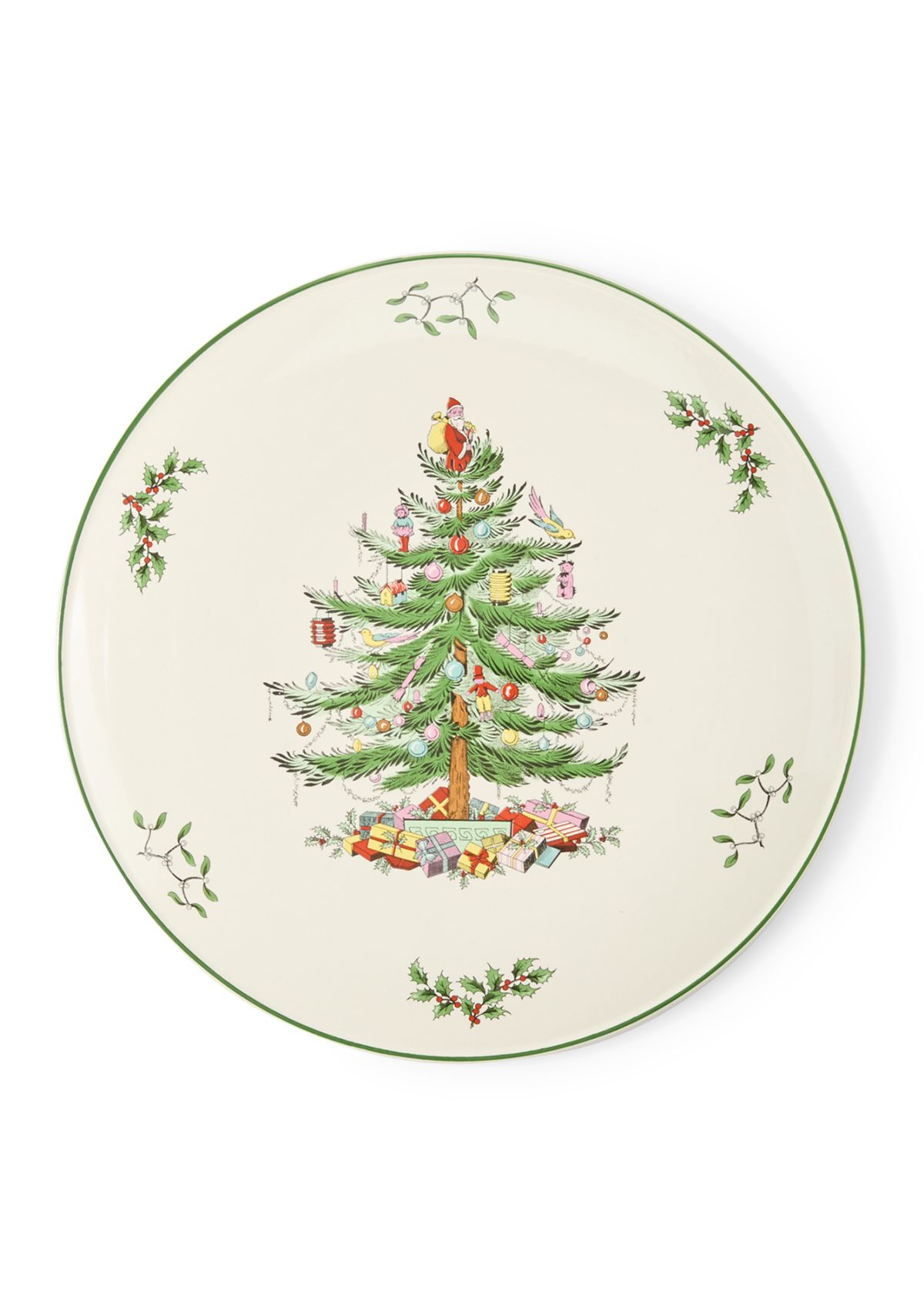 Holiday Cake Plate and Metal Server Set