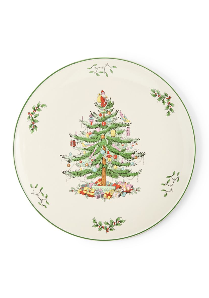 Holiday Cake Plate and Metal Server Set