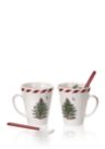 Christmas Tree Peppermint Mug with Spoon - Set of 2