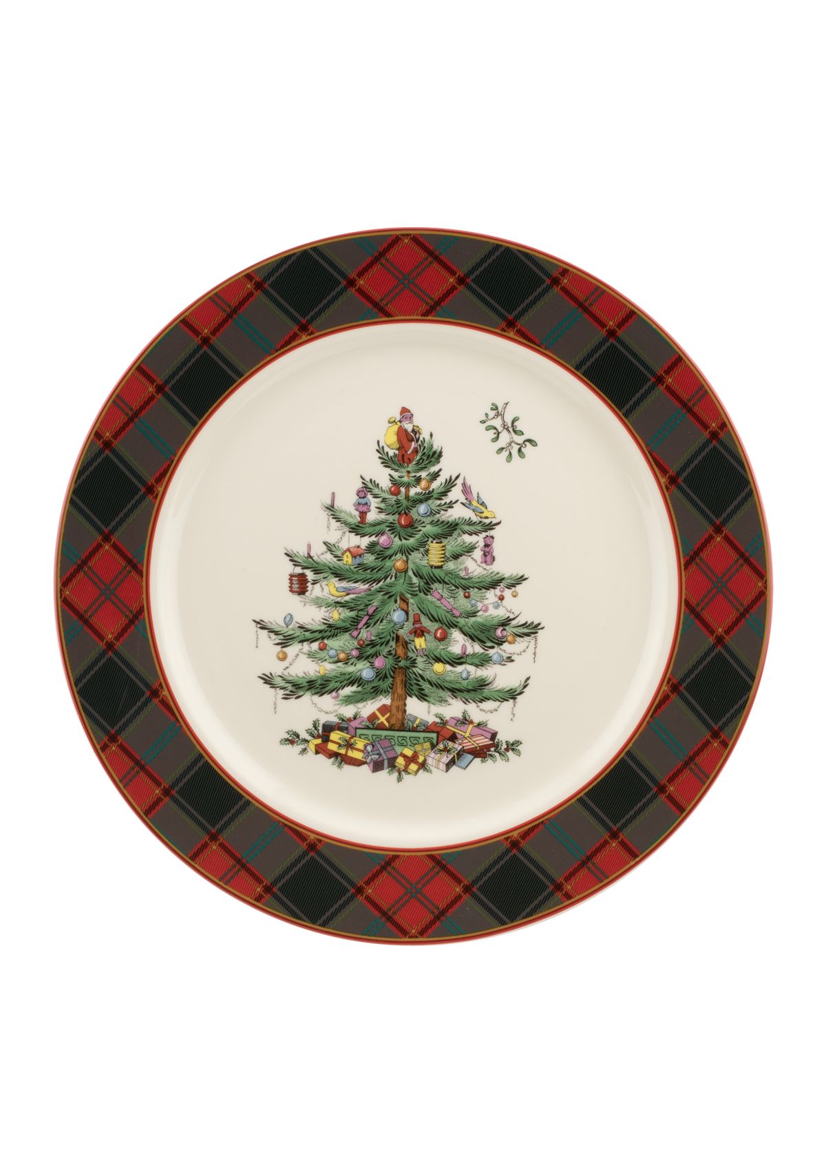 Christmas Tree Tartan Buffet Plate