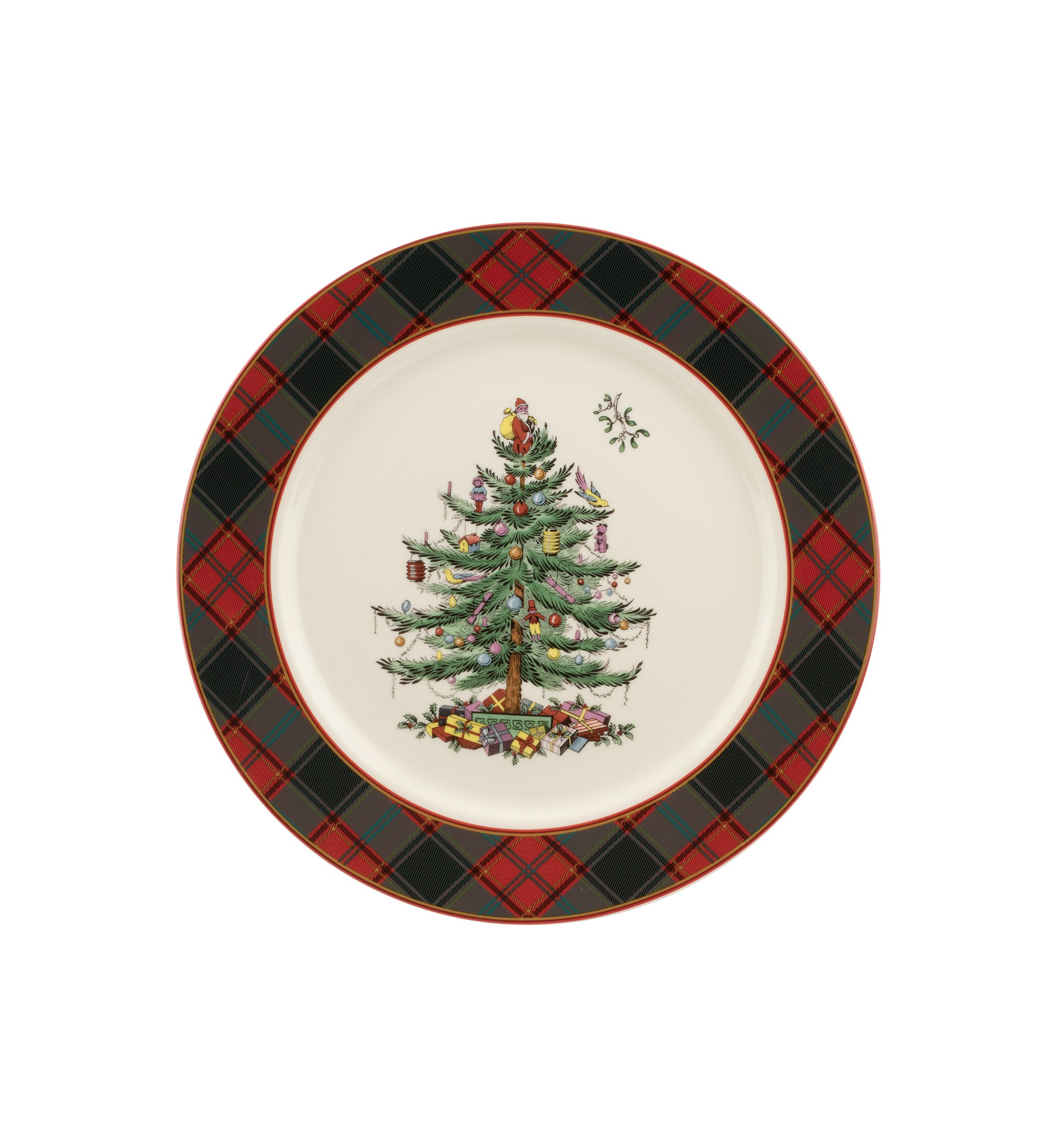 Christmas Tree Tartan Buffet Plate