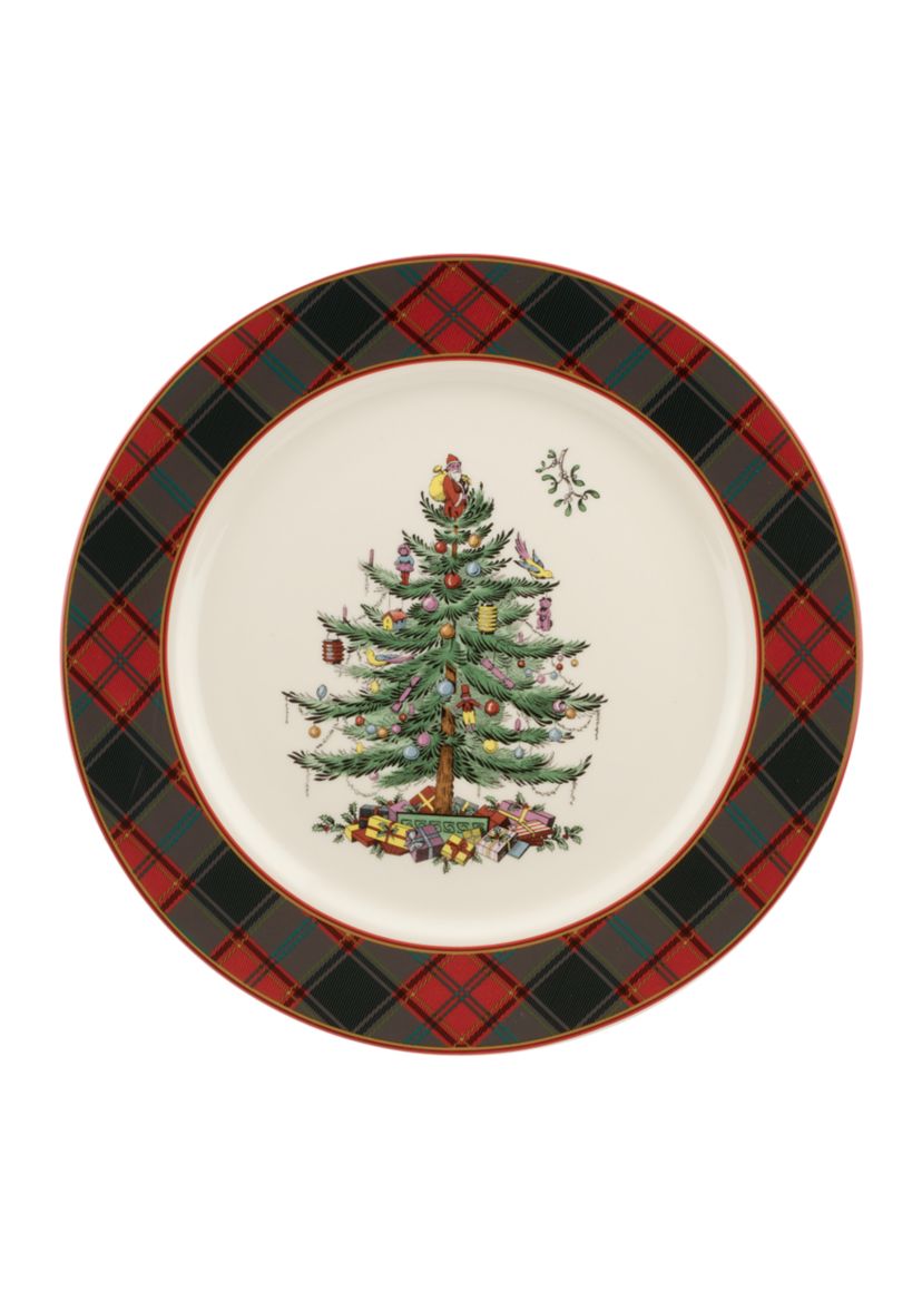 Christmas Tree Tartan Buffet Plate