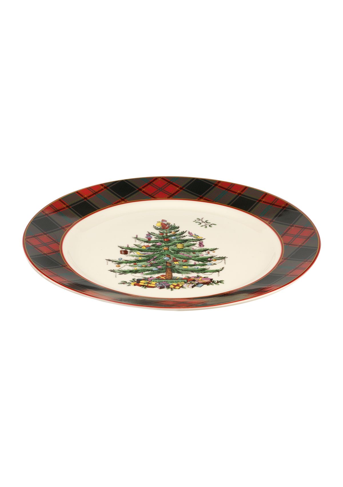 Christmas Tree Tartan Buffet Plate