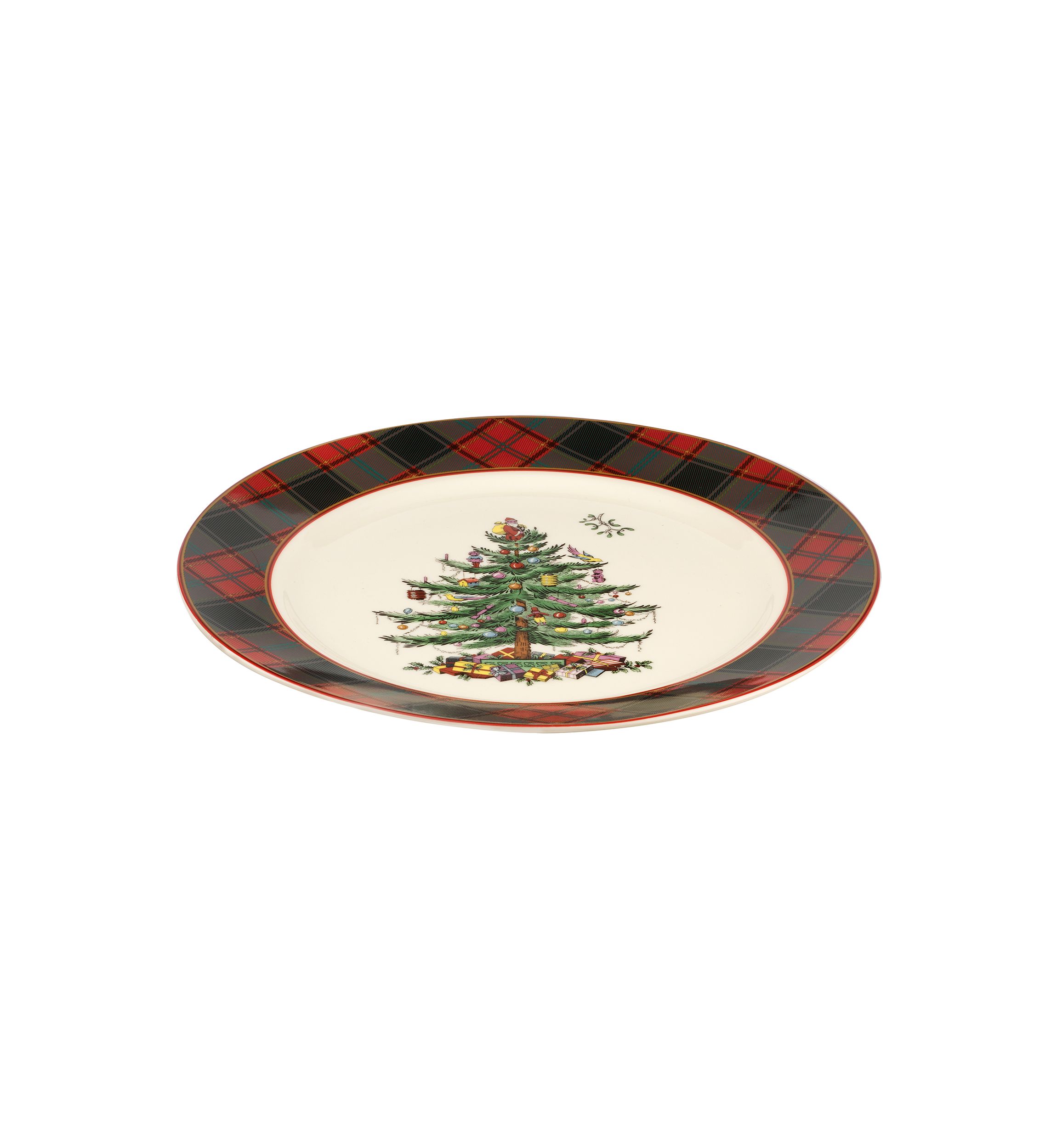 Christmas Tree Tartan Buffet Plate