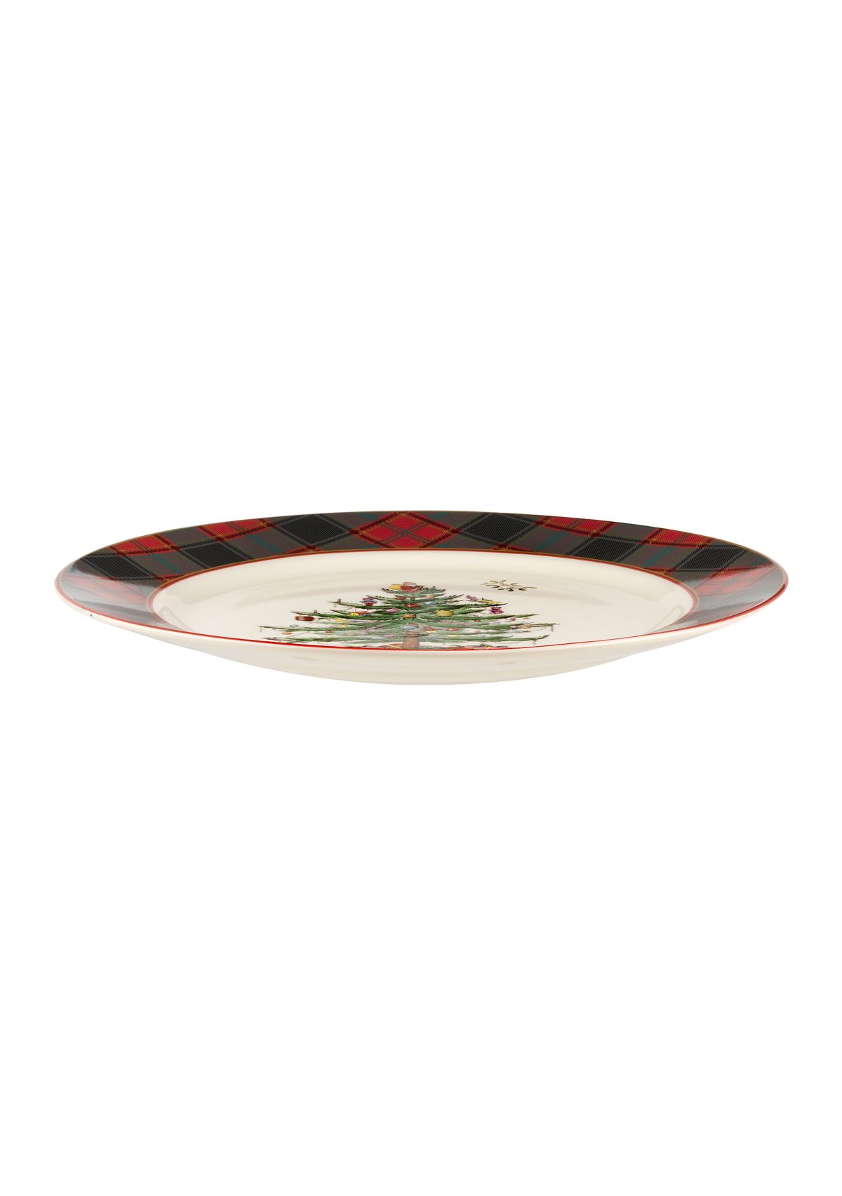 Christmas Tree Tartan Buffet Plate