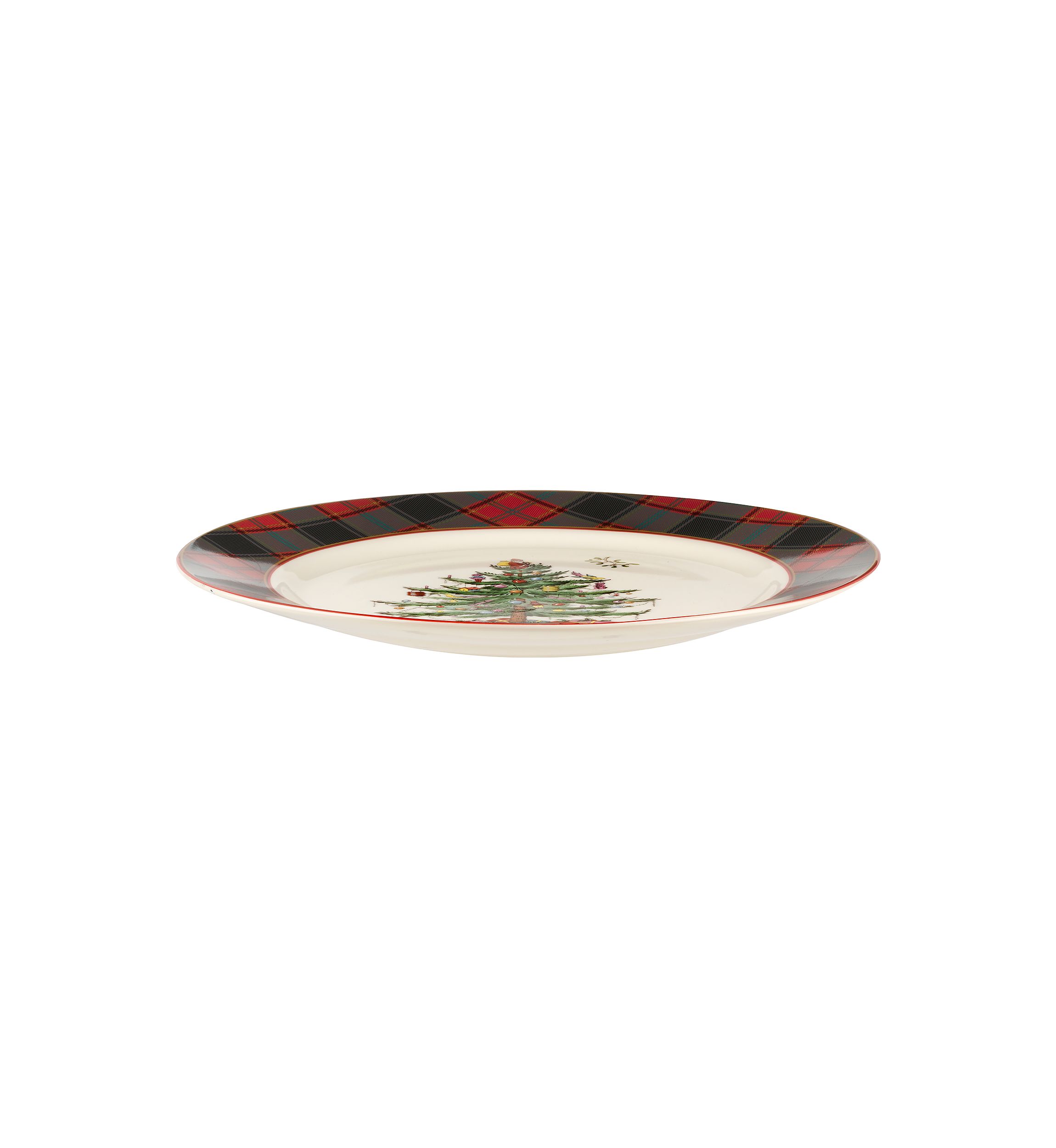 Christmas Tree Tartan Buffet Plate