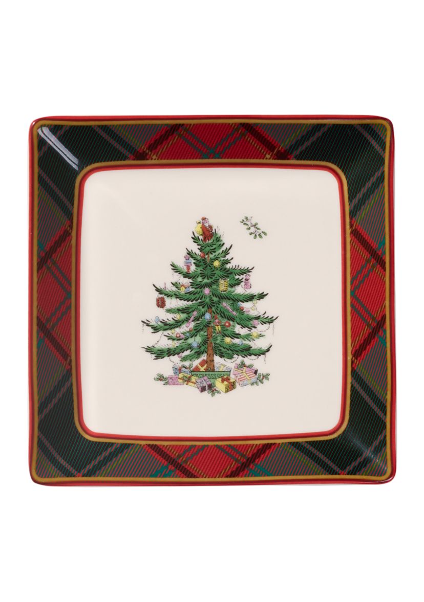 Christmas Tree Tidbit Plates - Set of 4