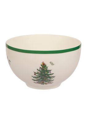Spode Christmas Tree 6 Inch Rice Bowl, Green, Small Oval Bowl