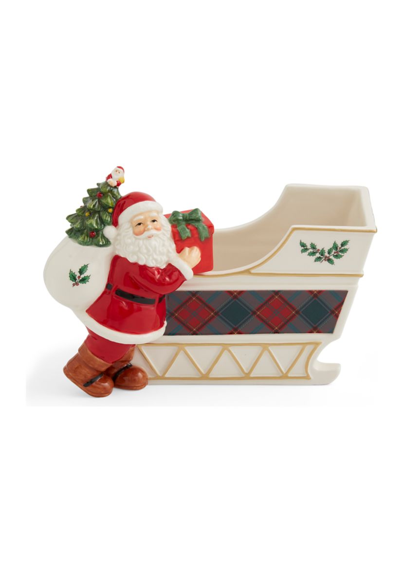 Christmas Tree Tartan Santa Sleigh Candy Jar