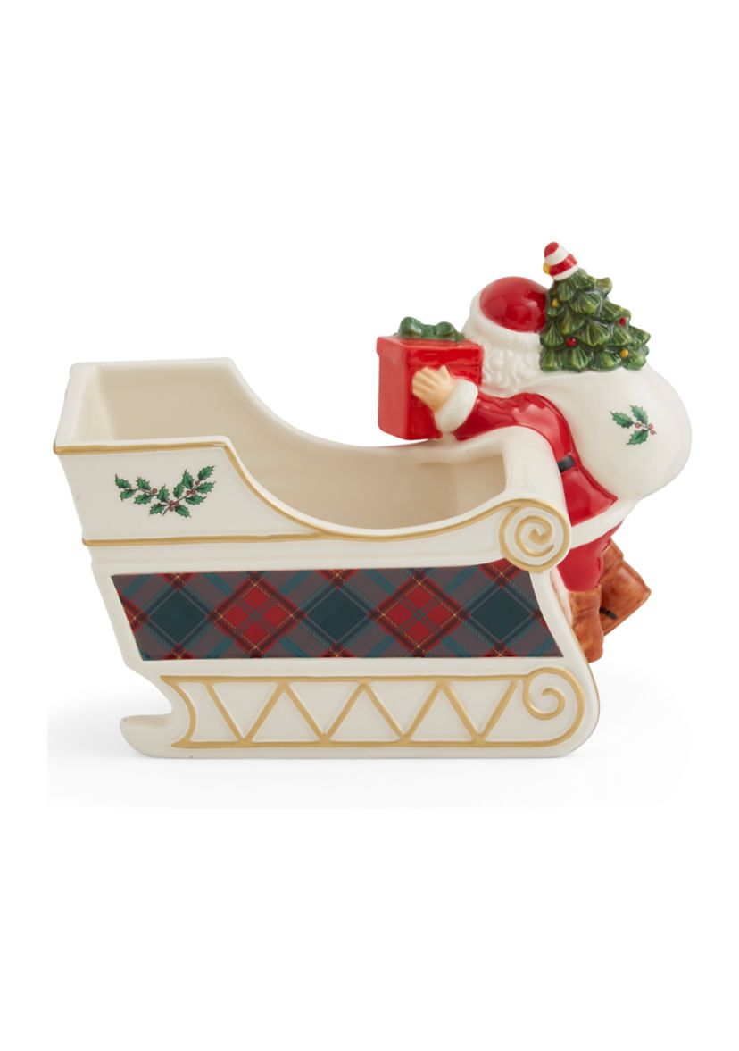 Christmas Tree Tartan Santa Sleigh Candy Jar