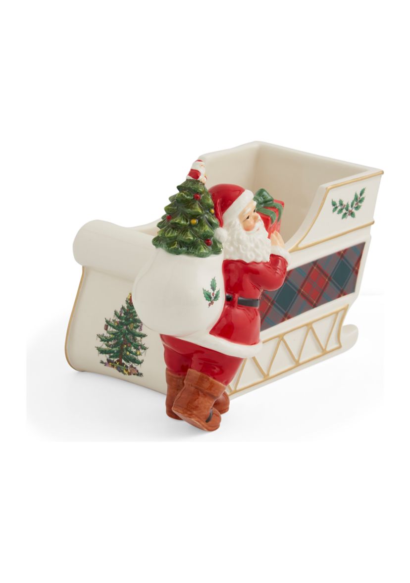 Christmas Tree Tartan Santa Sleigh Candy Jar
