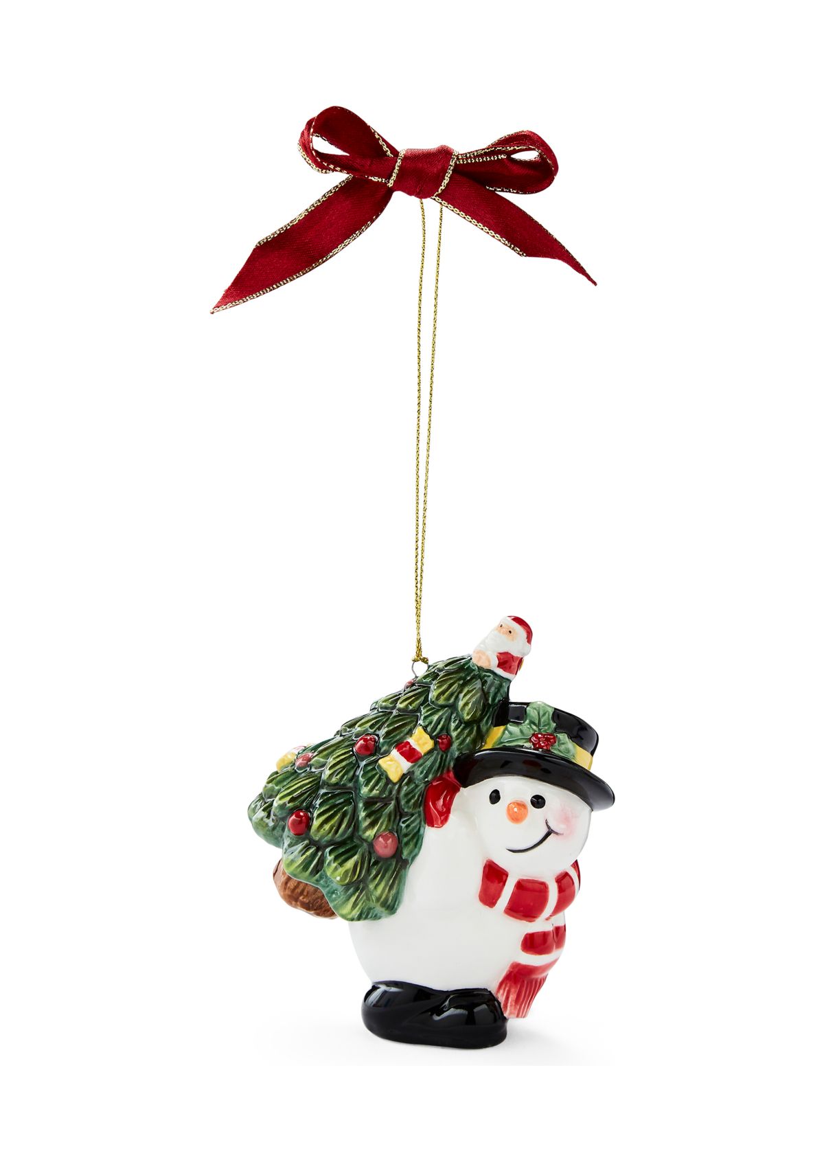 Christmas Tree Snowman Carrying Tree Ornament