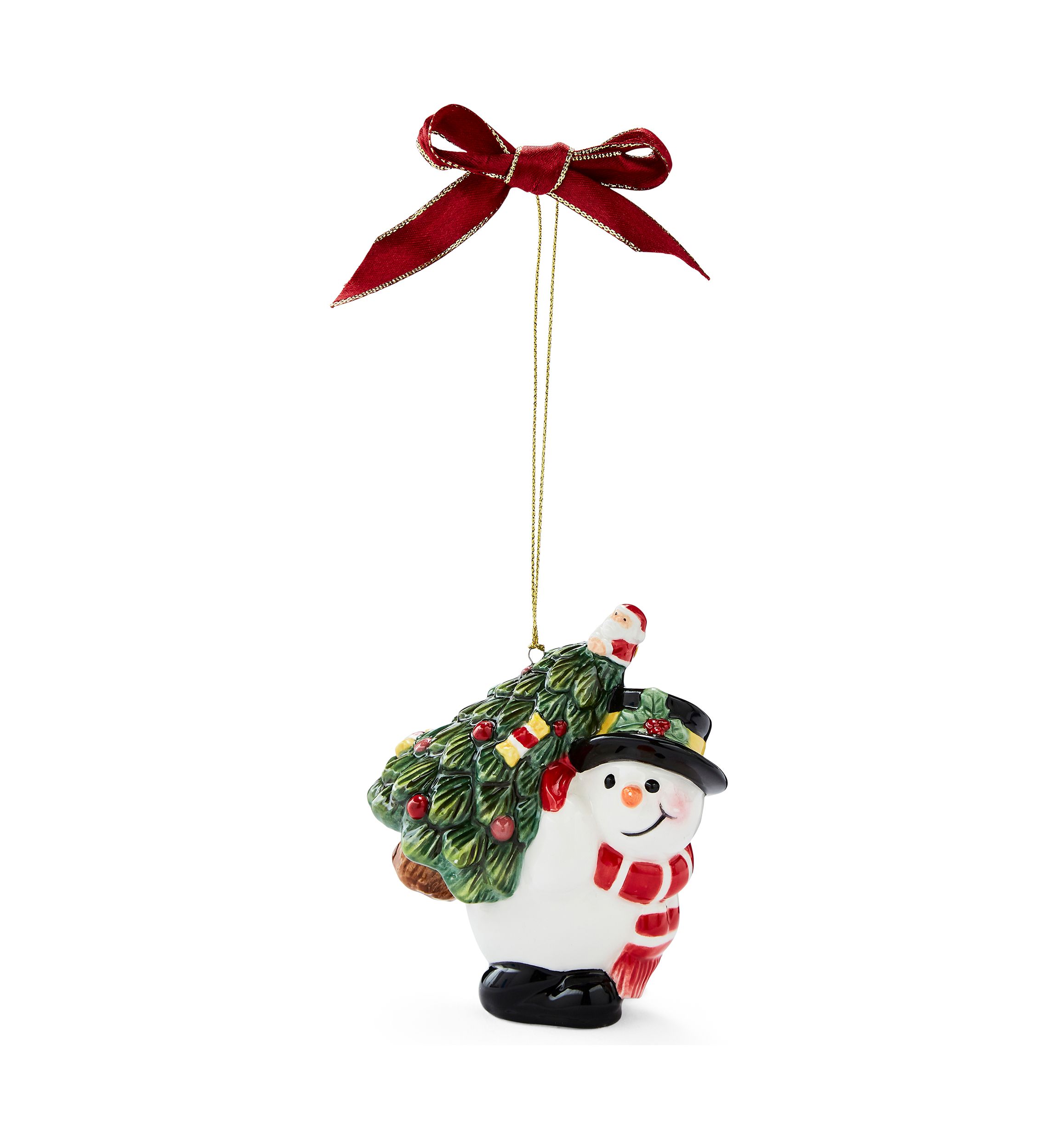 Christmas Tree Snowman Carrying Tree Ornament