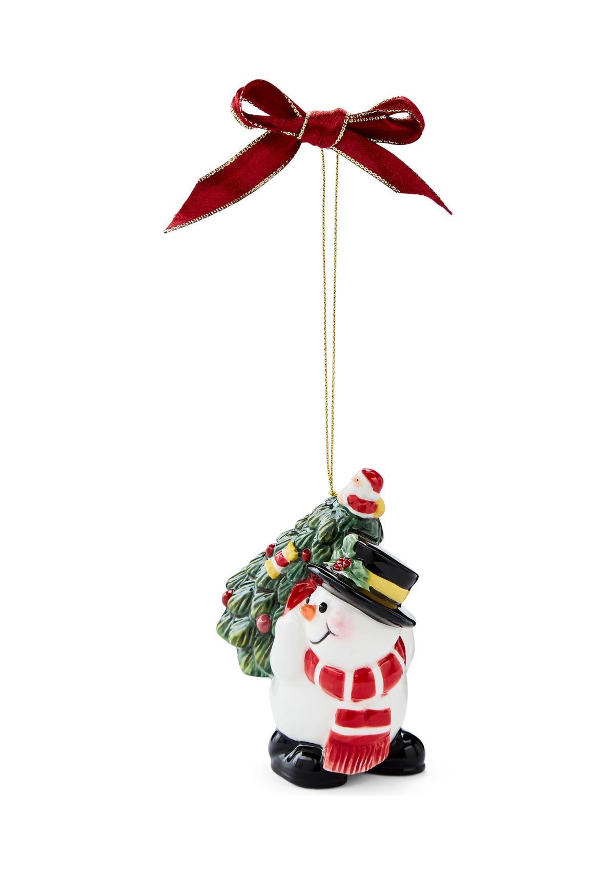 Christmas Tree Snowman Carrying Tree Ornament