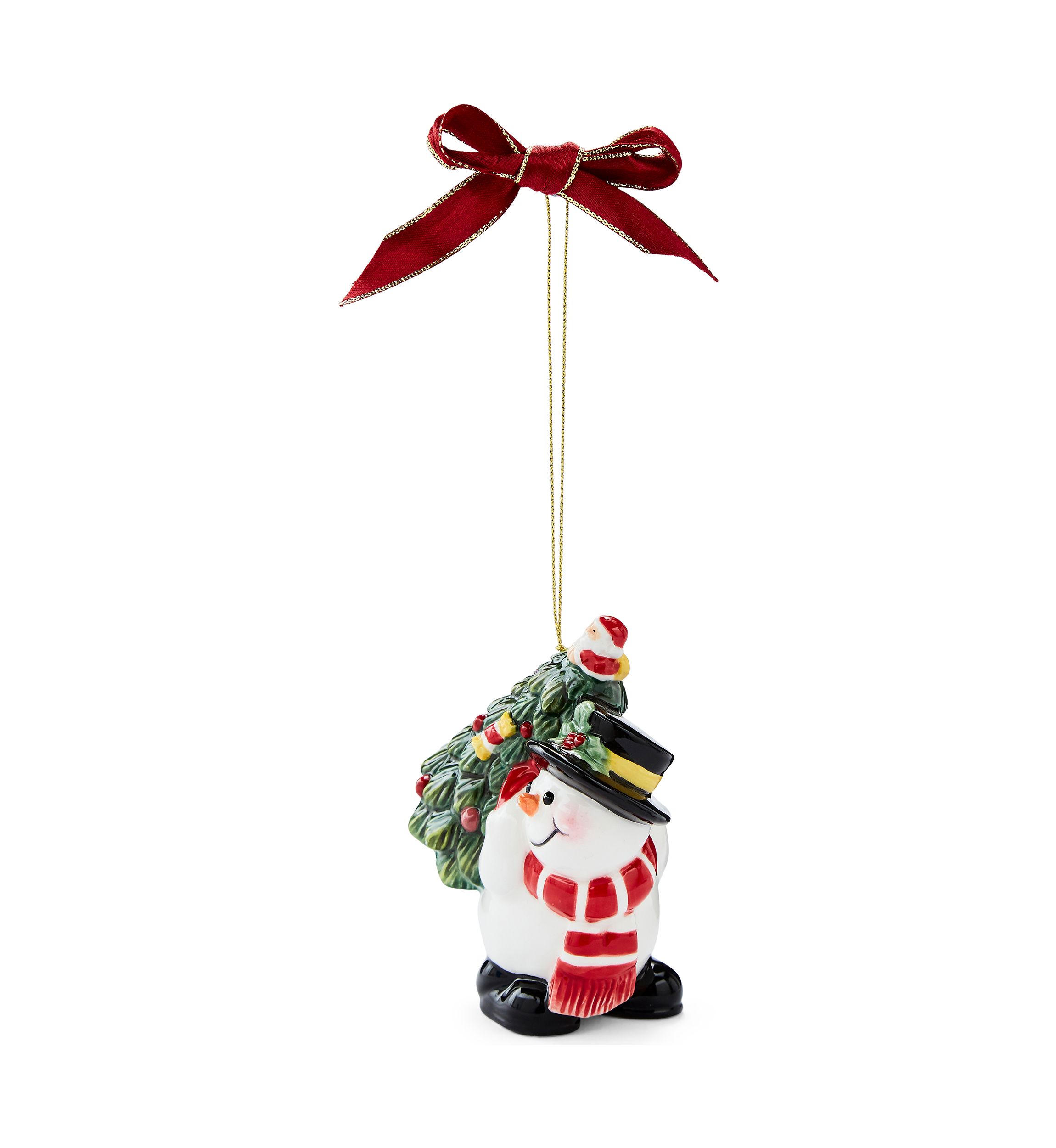 Christmas Tree Snowman Carrying Tree Ornament