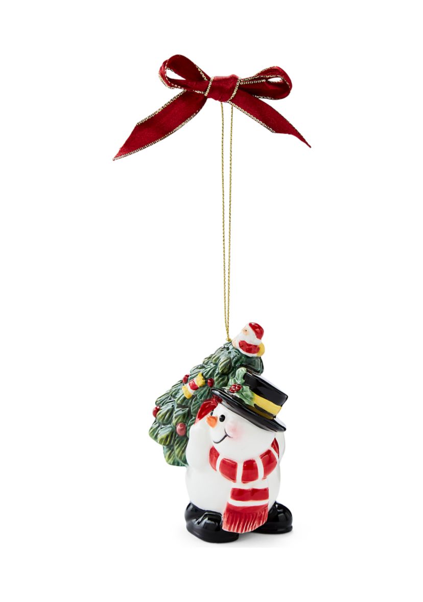 Christmas Tree Snowman Carrying Tree Ornament
