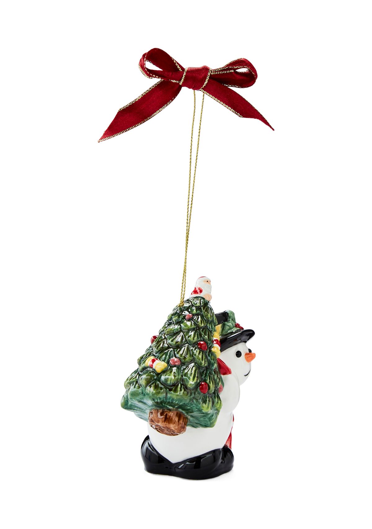 Christmas Tree Snowman Carrying Tree Ornament