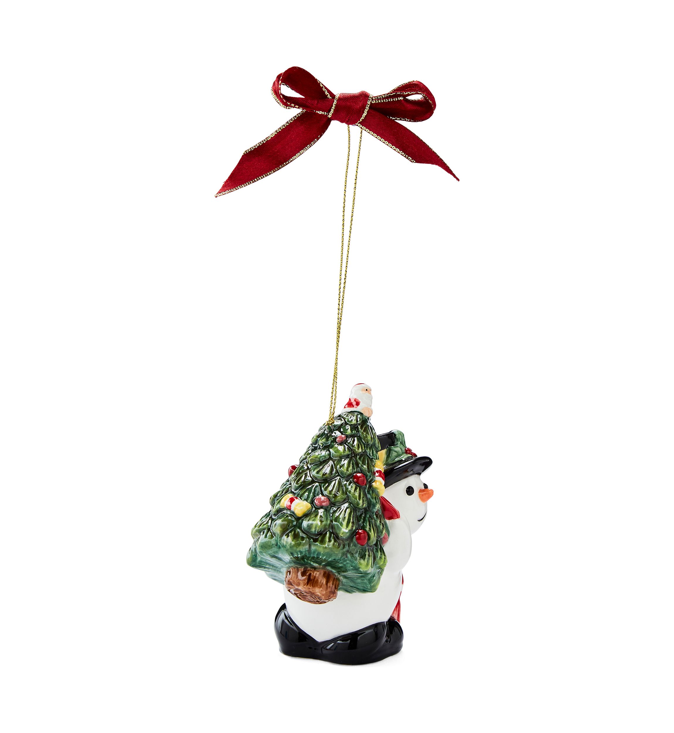 Christmas Tree Snowman Carrying Tree Ornament