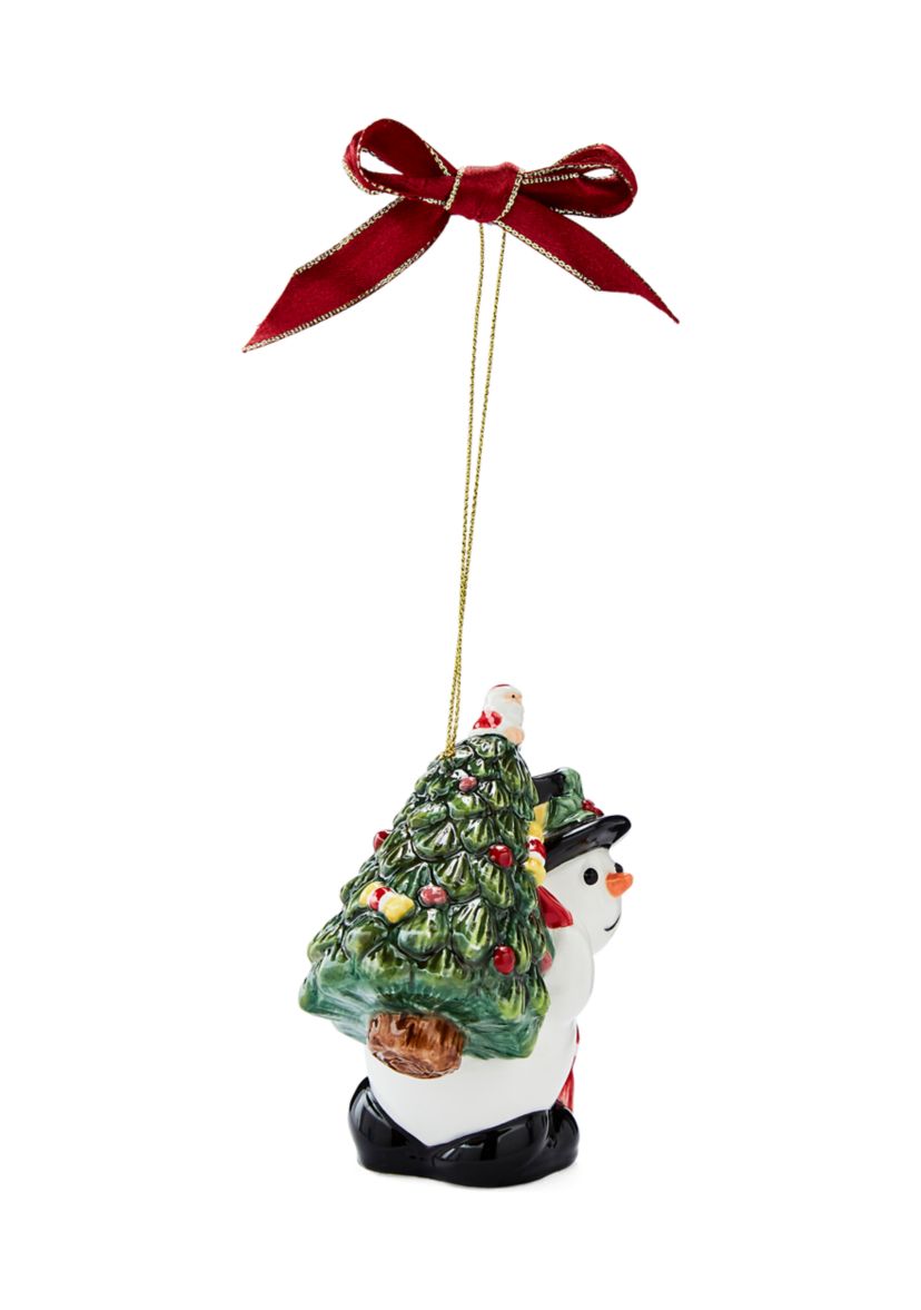 Christmas Tree Snowman Carrying Tree Ornament
