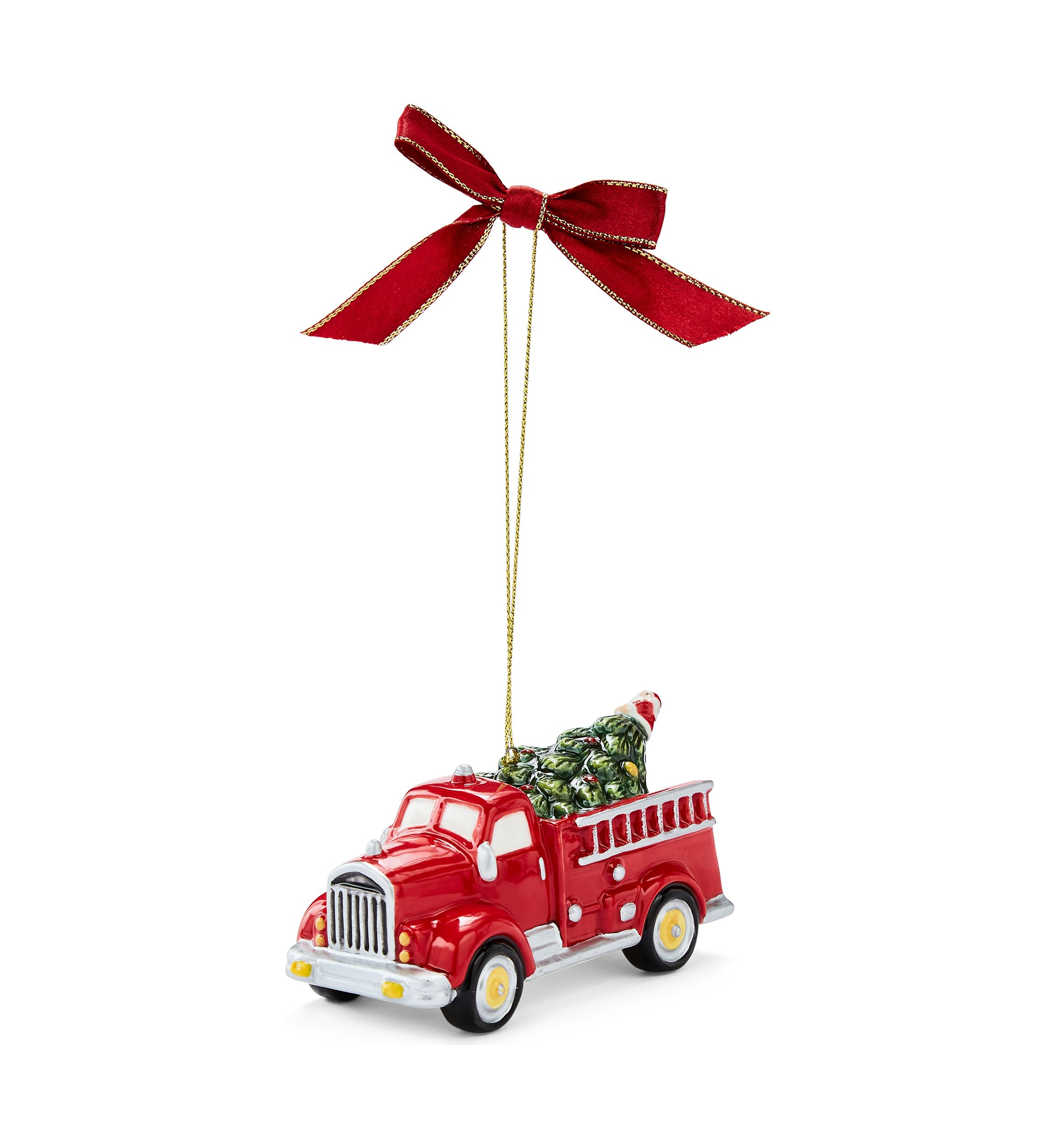 Christmas Tree Firetruck with Tree Ornament