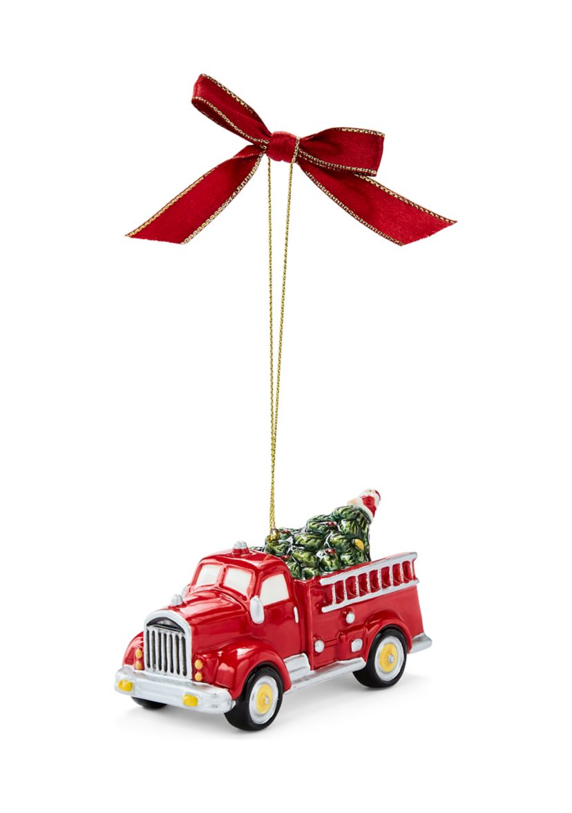 Christmas Tree Firetruck with Tree Ornament
