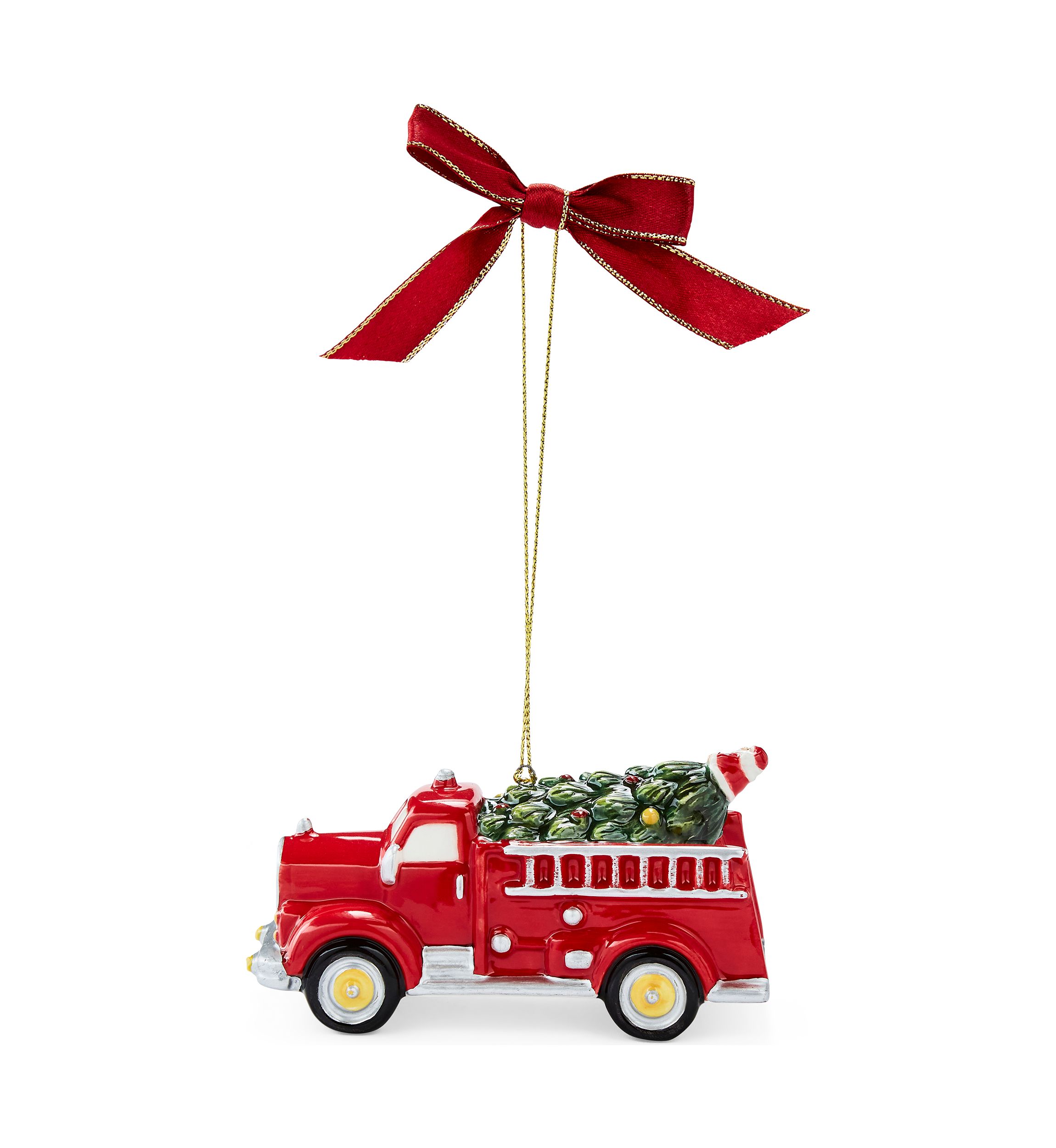 Christmas Tree Firetruck with Tree Ornament