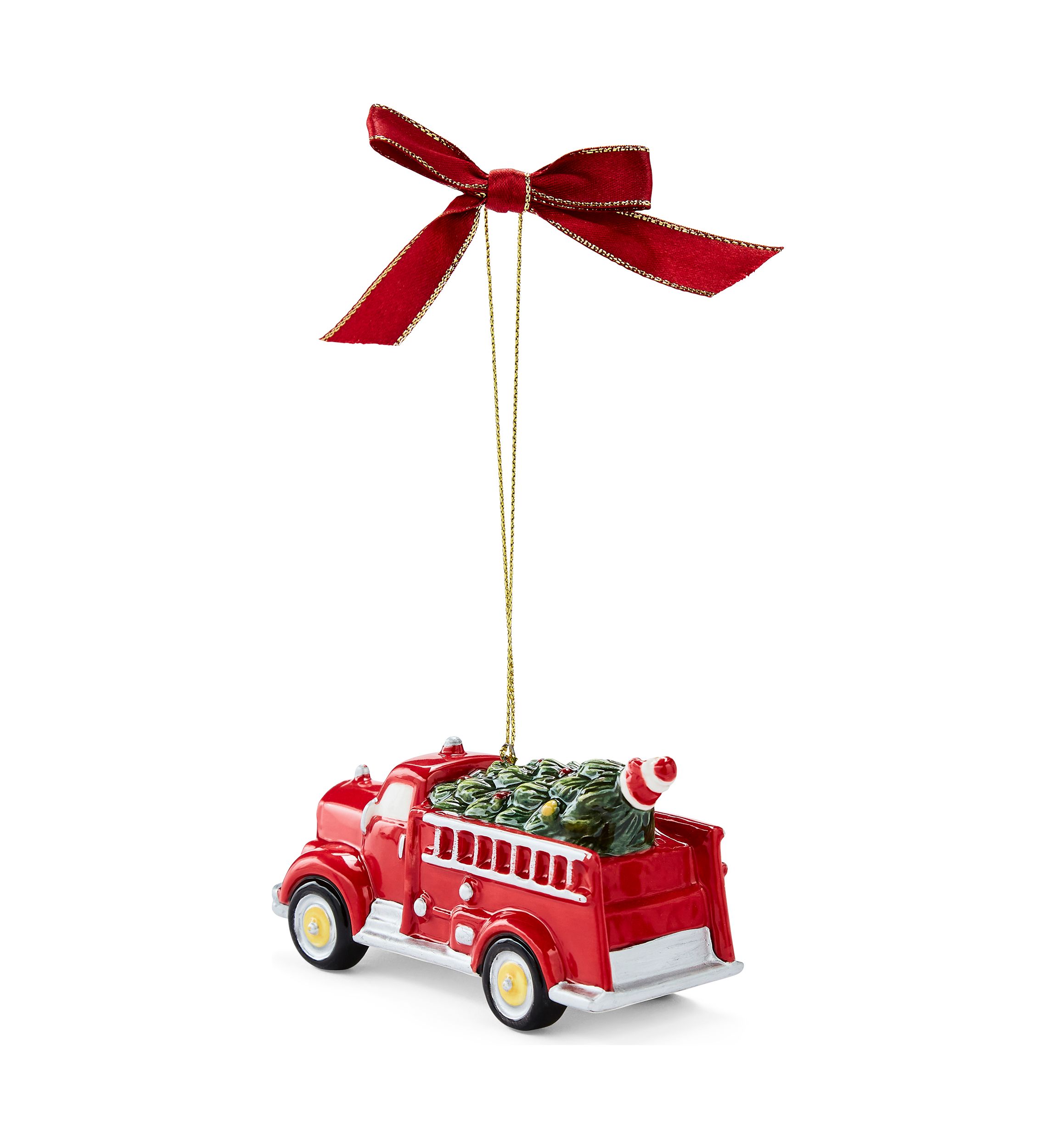 Christmas Tree Firetruck with Tree Ornament