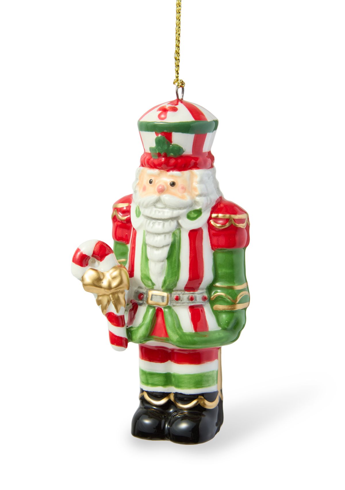 Christmas Tree Candy Cane Nutcracker Ornament 
