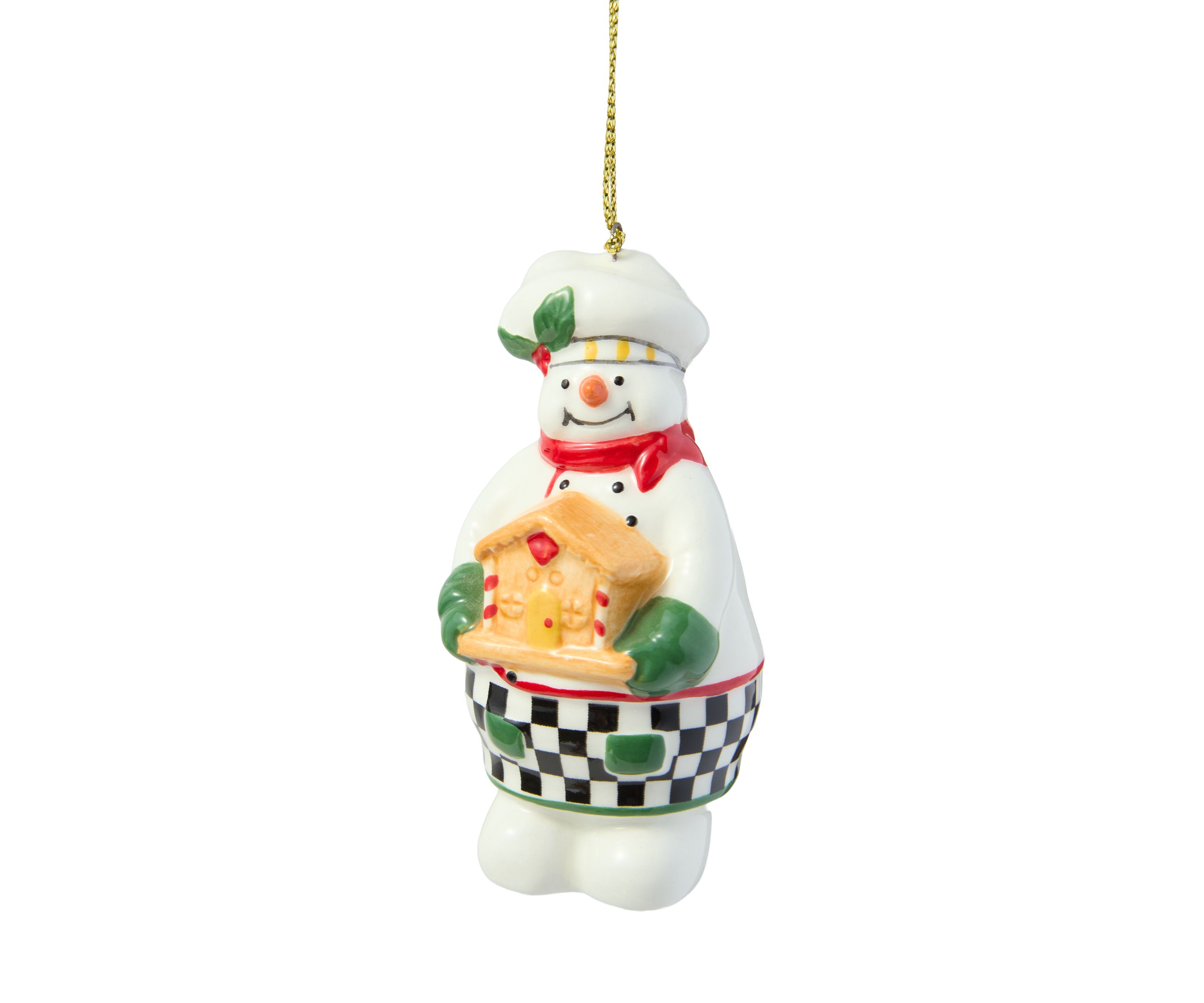Christmas Tree Snowman Baker Ornament 